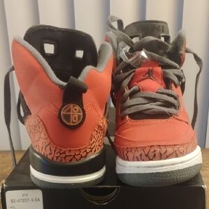 Jordan Red and Gray Sneakers High-Top Design